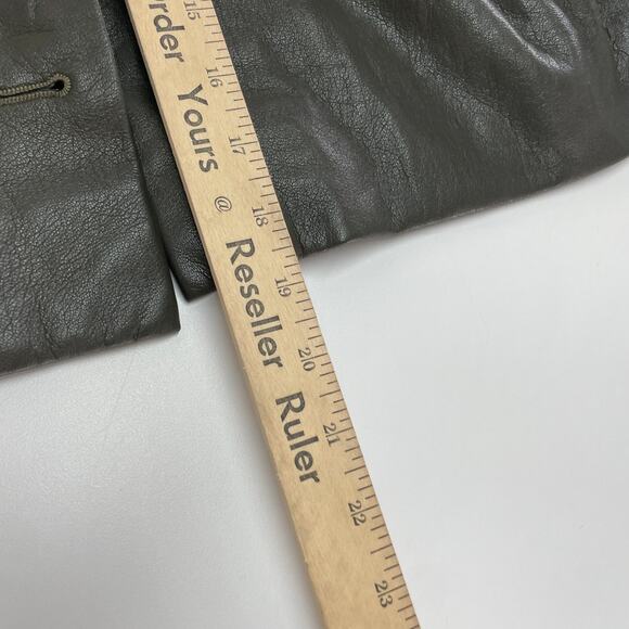 Nanushka Jacket Womens Small Holleen Solid Green Faux Leather Collared - Picture 12 of 13